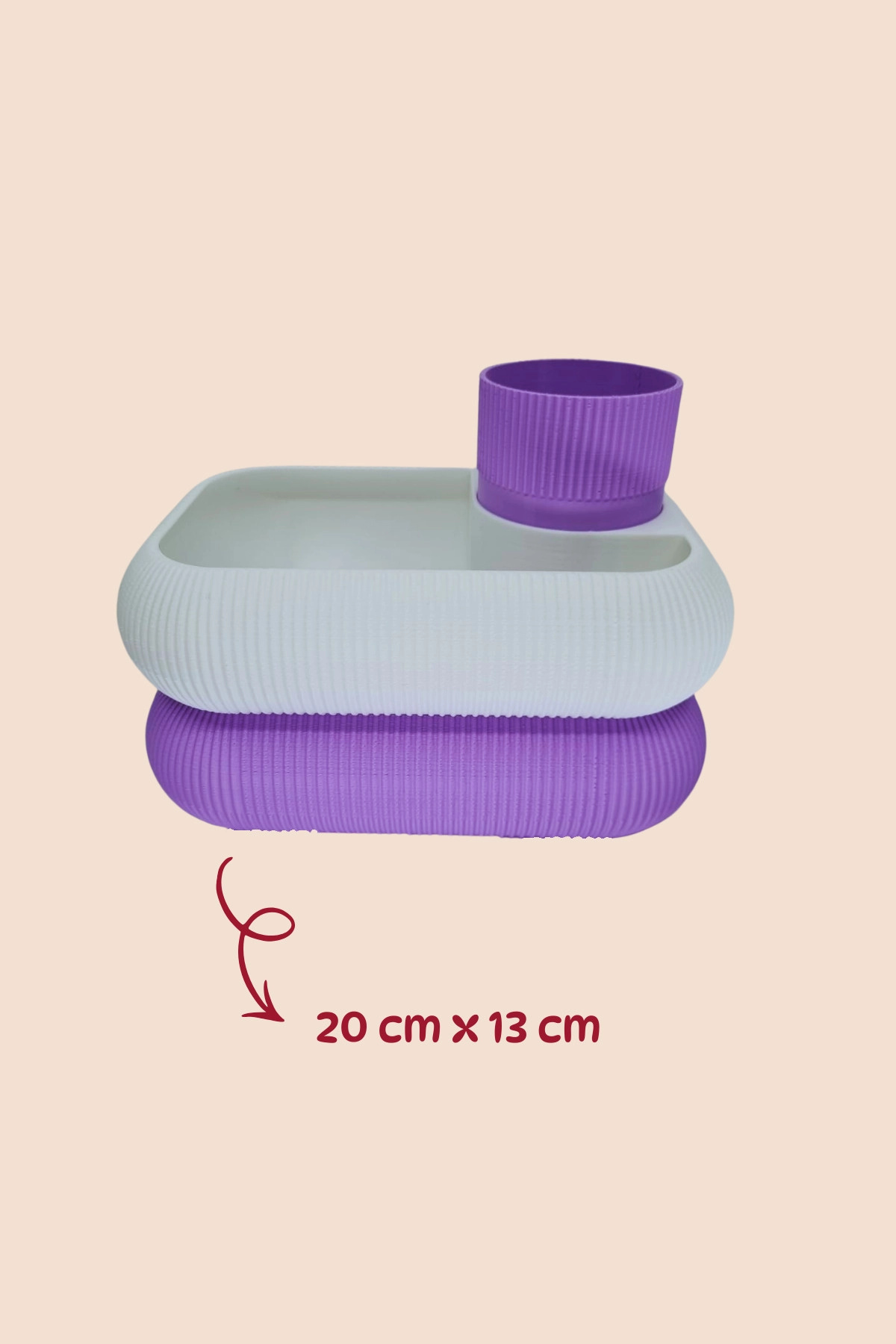 2 Katlı 3 Bölmeli Modern Makyaj & Düzenleyici Organizer (20×13 cm)